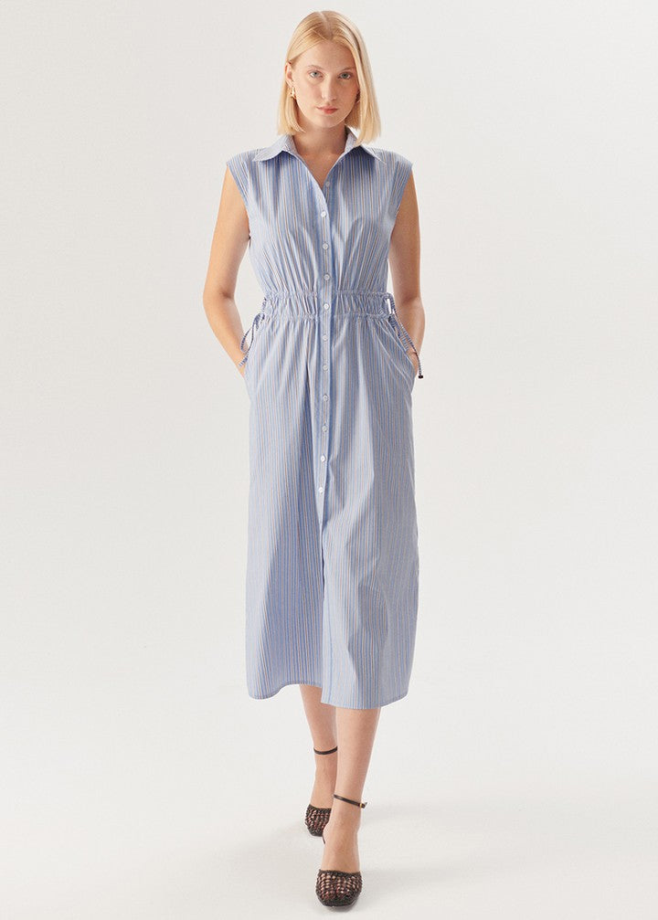 Playful Buttoned Midi Dress