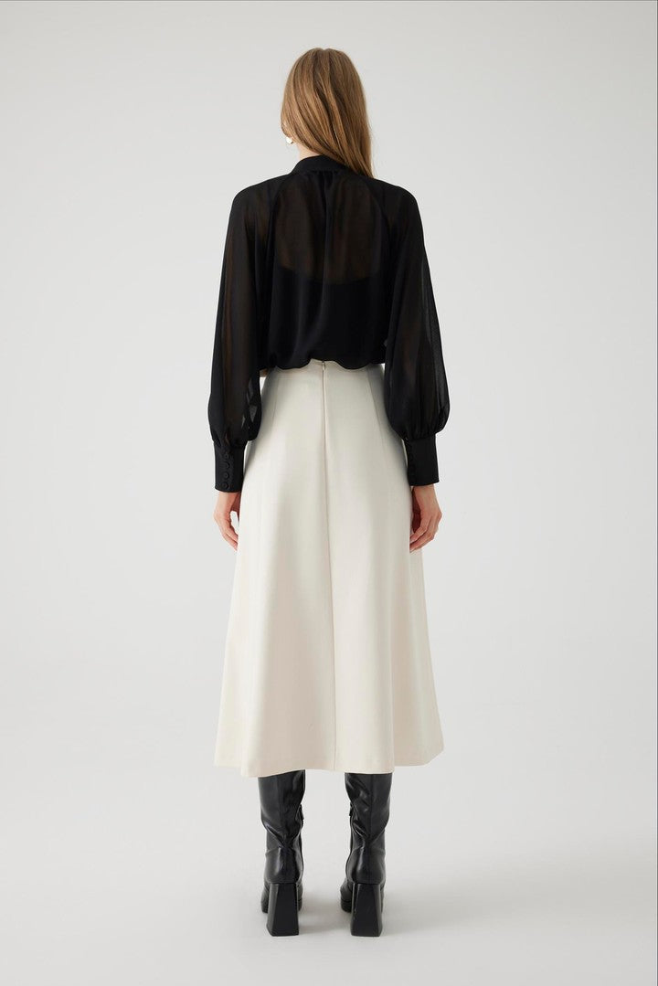 Black Regular Fit Blouse with Chiffon Lining