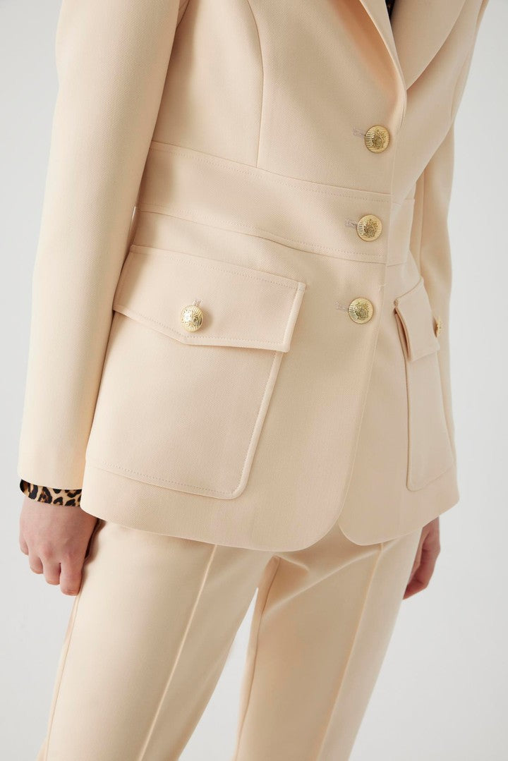Slim Fit Jacket with Fitted Waist and Pockets