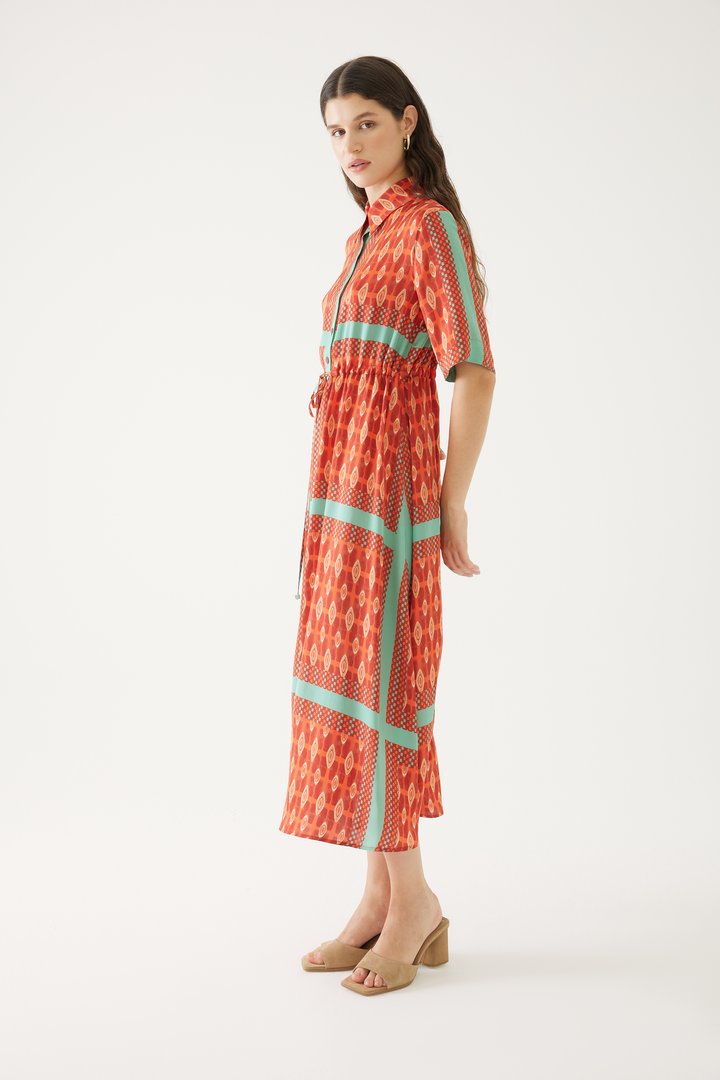Colorful Midi Shirt Dress