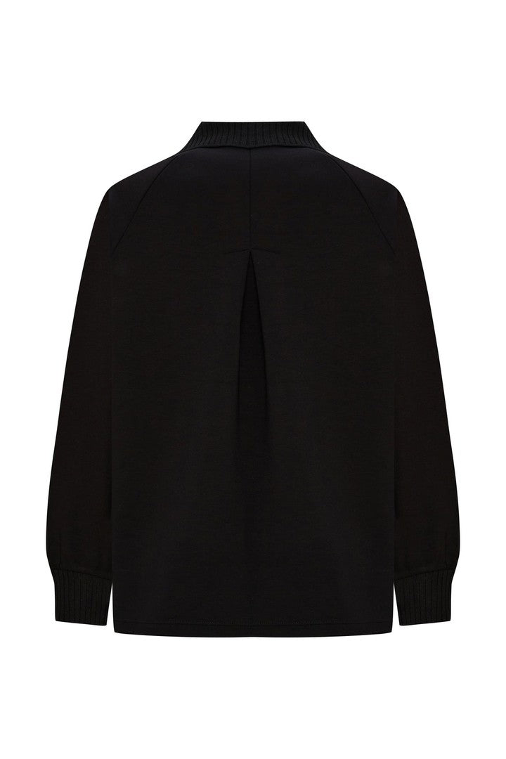 Regular Fit Knitted Sweatshirt with Polo Collar