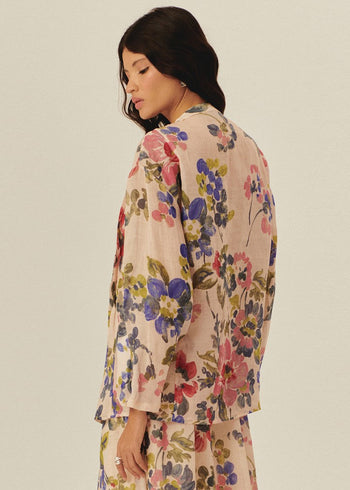 Watercolor Floral Tunic Blouse
