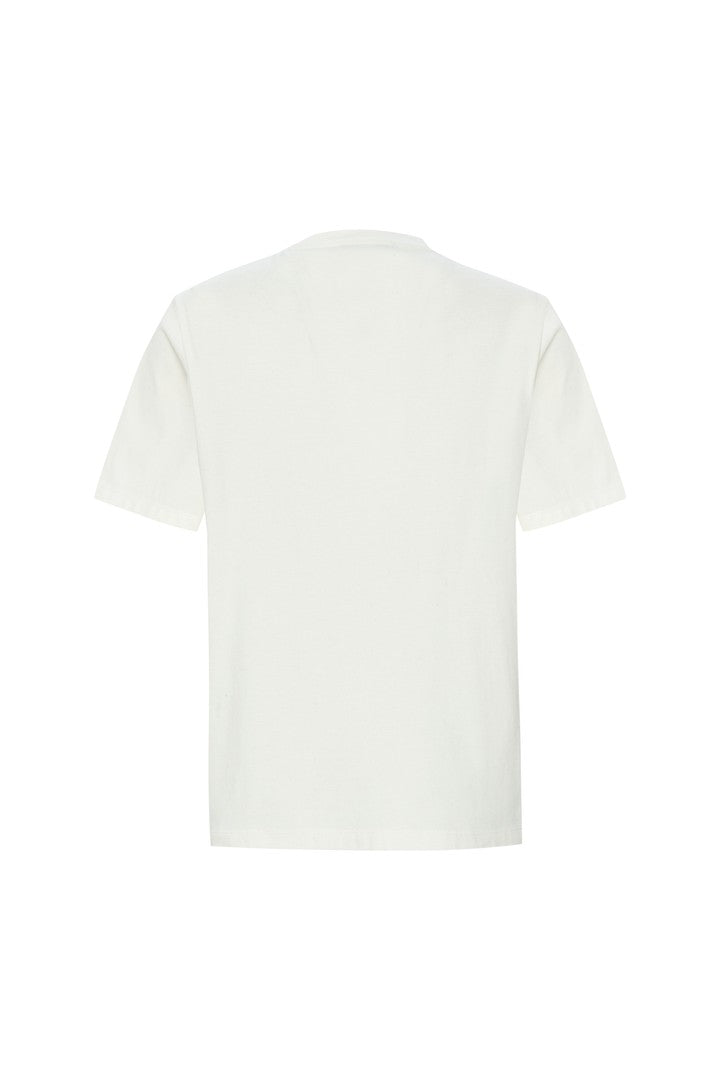 Regular Fit Cotton T-Shirt with Crystal Stone Embellished Neckline