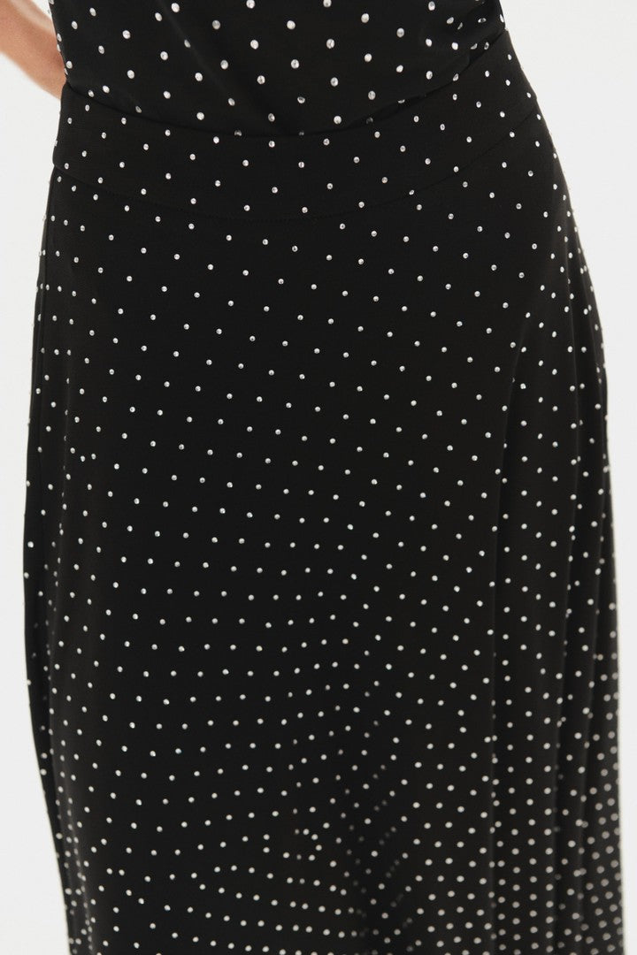 Regular Fit Knit Midi Skirt with Stone Print Detail