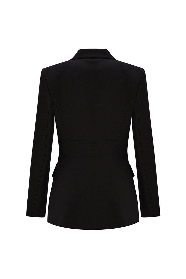 Slim Fit Jacket with Pockets and Fitted Waist