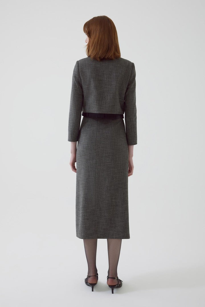 Anthracite Regular Fit Cropped Jacket with Pockets