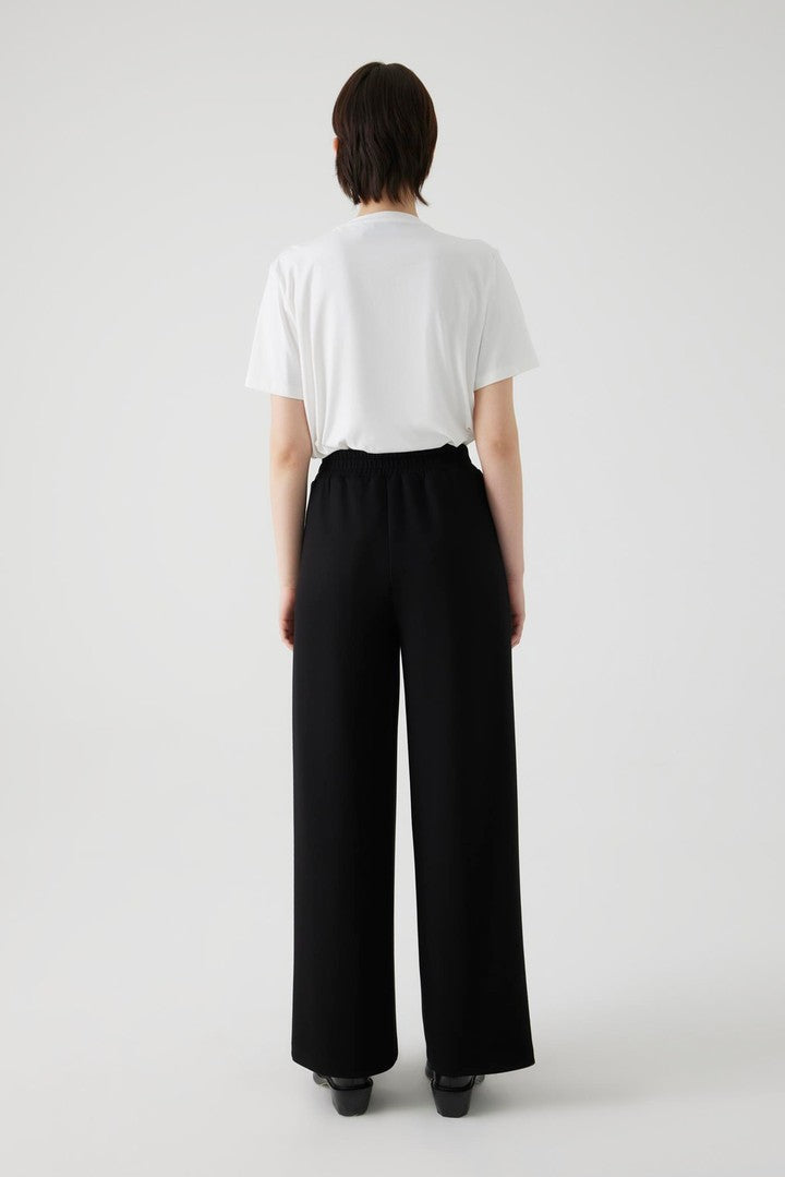 Bone Cotton Regular Fit T-Shirt with Embroidered Neckline and Stone Details