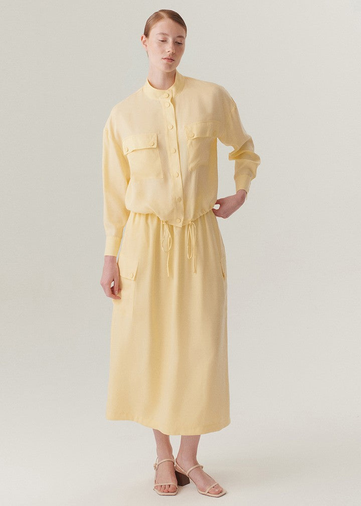 Soft Tencel Drawstring Bomber