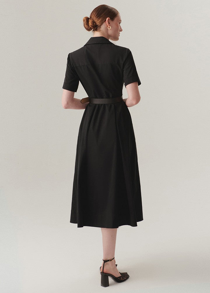 Classic Collar Belted Dress