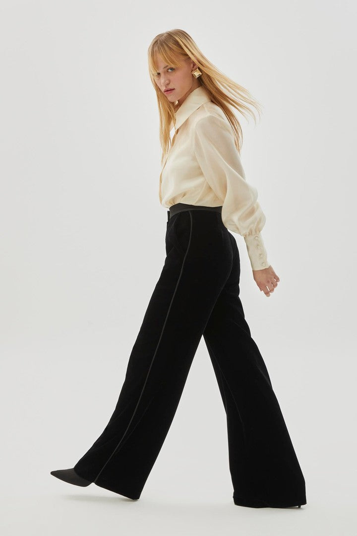 Regular Fit Sheer Shirt with Balloon Sleeves