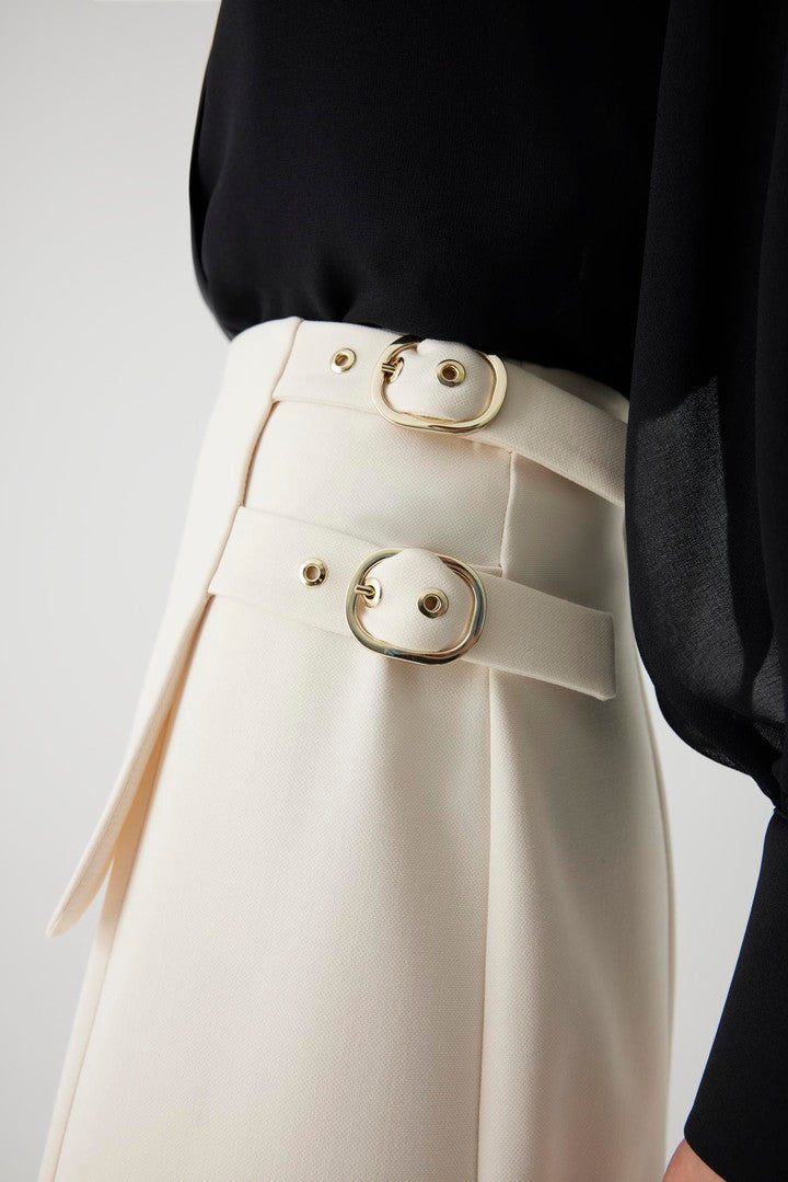 Slim Fit Midi Skirt with Belt