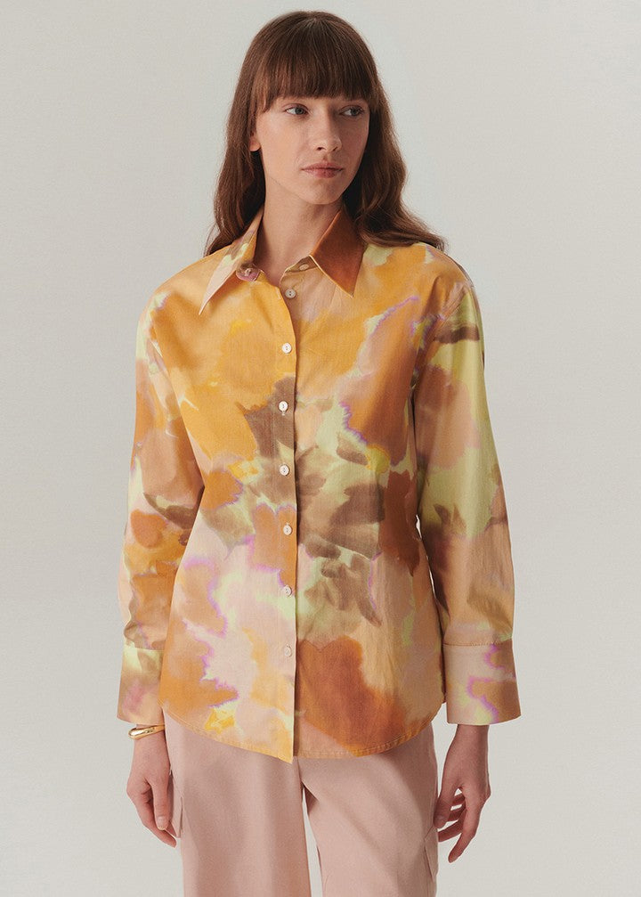 Watercolor Cotton Button-Up