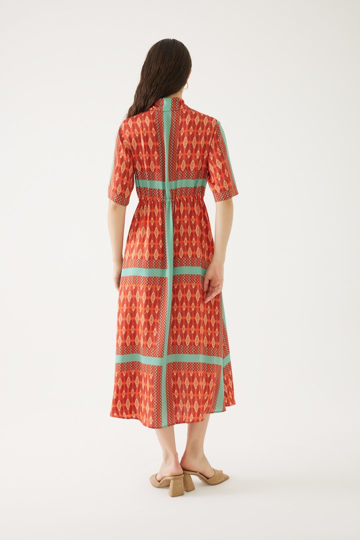 Colorful Midi Shirt Dress