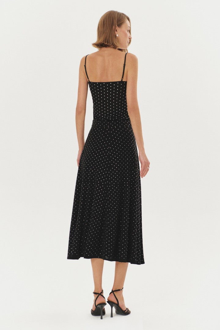 Regular Fit Knit Midi Skirt with Stone Print Detail