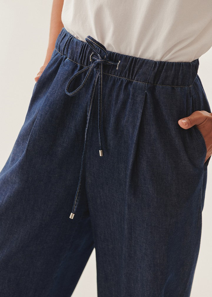 Indigo Drawstring Palazzo Pants