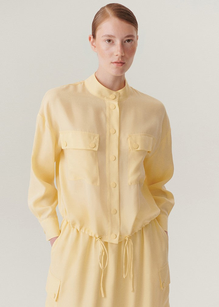 Soft Tencel Drawstring Bomber