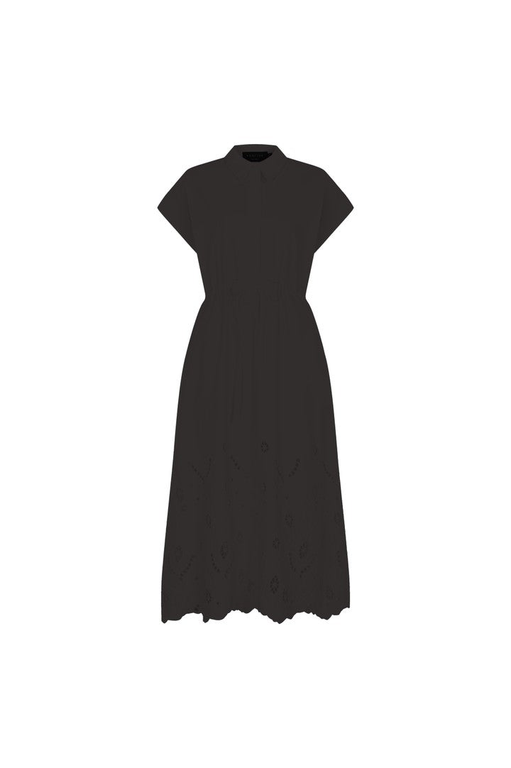 Crisp and Chic Belted Dress