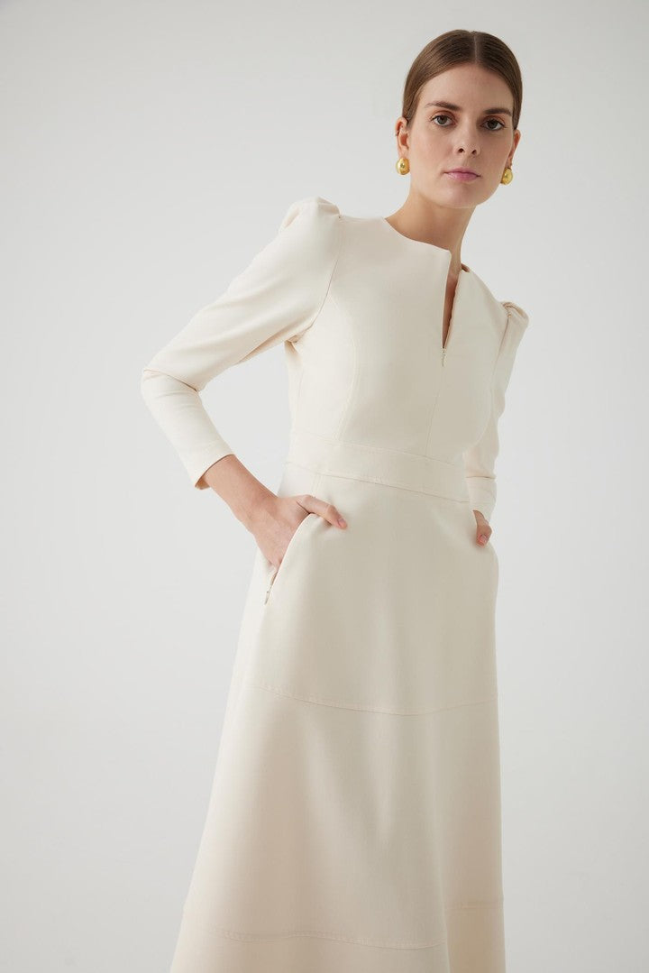 Regular Fit Dress with Crew Neck