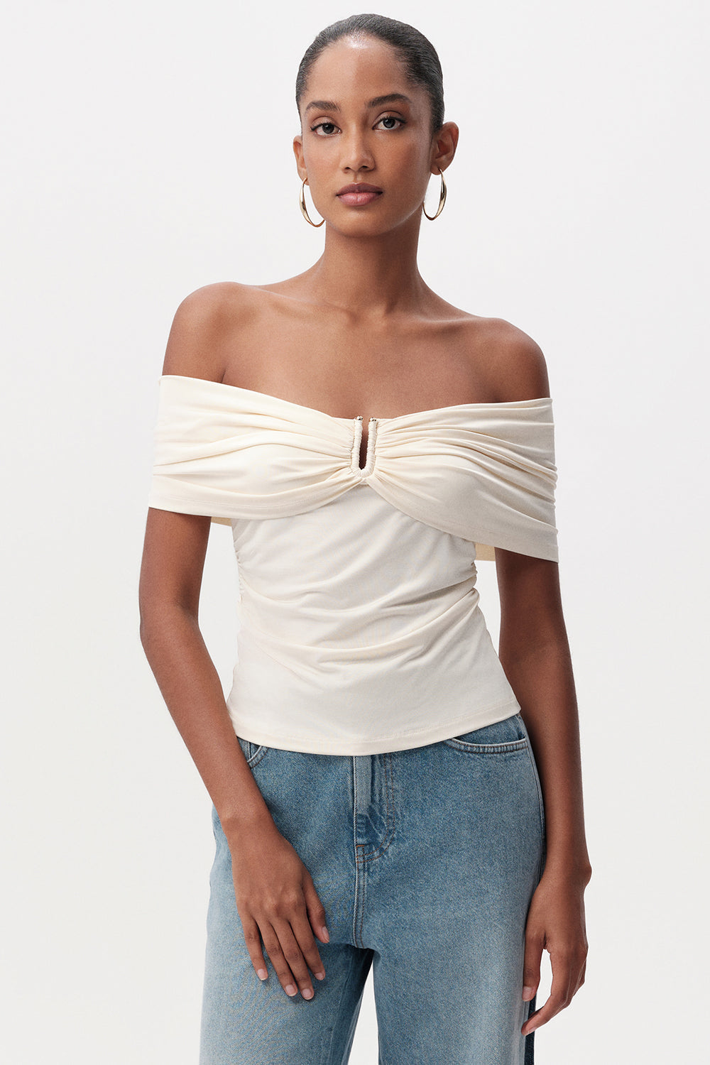 Artus Off Shoulder Blouse - CREAM
