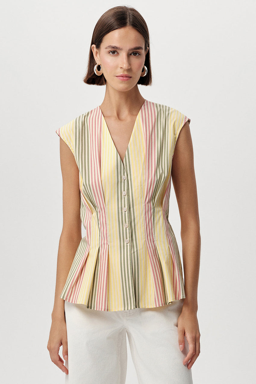 Biana Sleeveless Shirt - MULTI COLOR