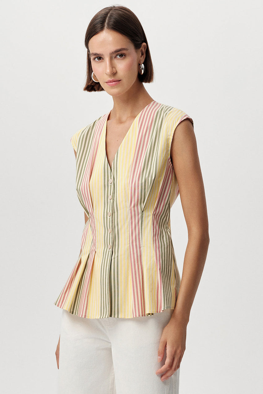 Biana Sleeveless Shirt - MULTI COLOR