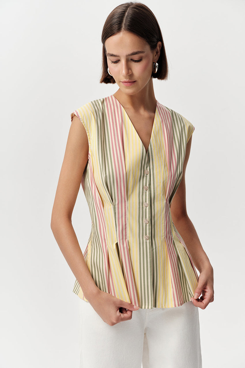 Biana Sleeveless Shirt - MULTI COLOR