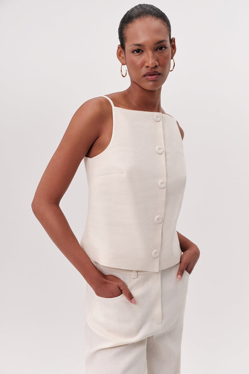 Rebeca Sleeveless Blouse - CREAM