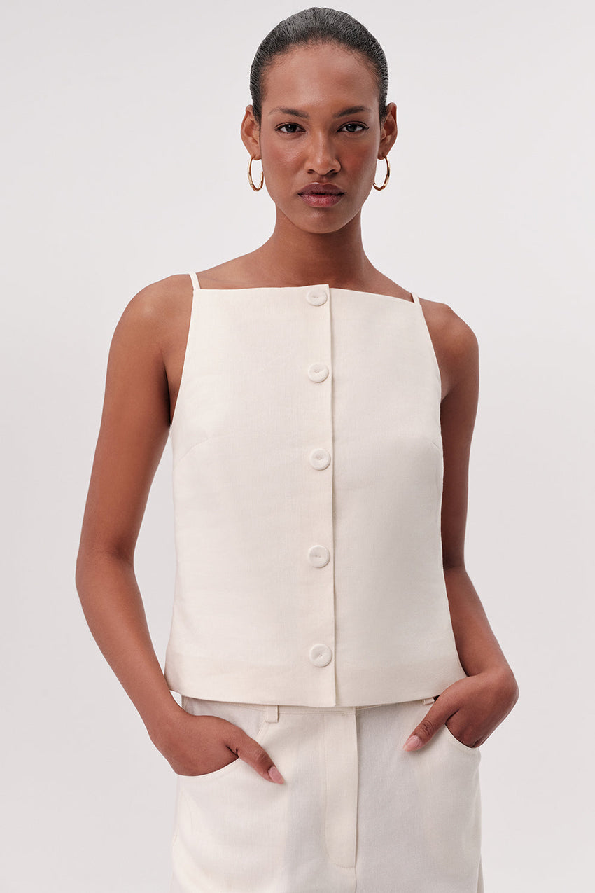 Rebeca Sleeveless Blouse - CREAM