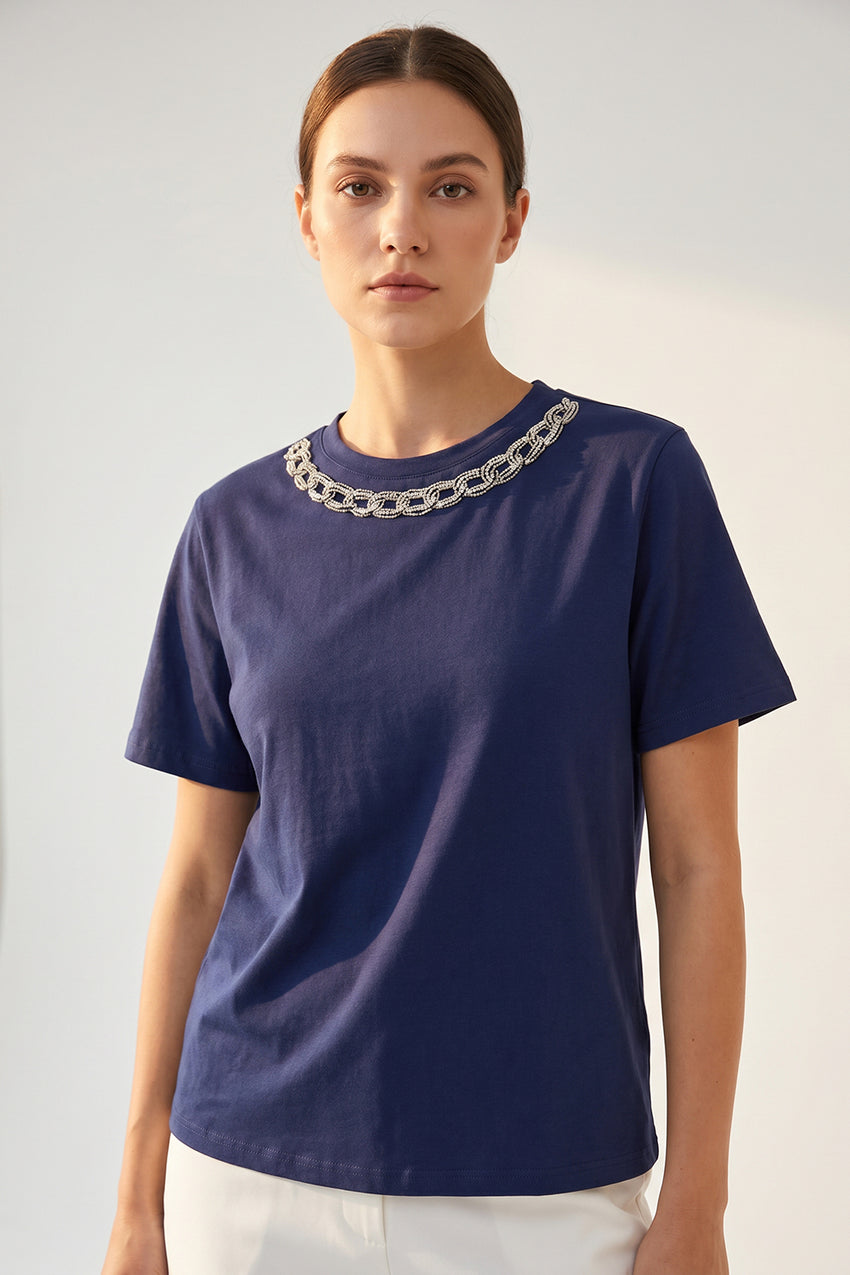 Harmony Jersey Tshirt - NAVY