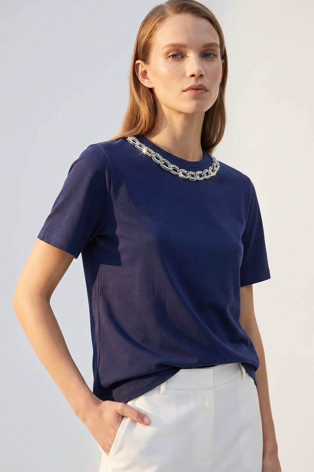 Harmony Jersey Tshirt - NAVY