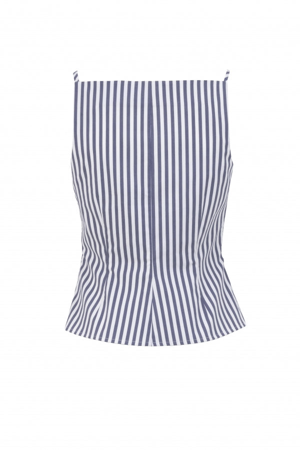 Spaghetti Strap Striped Cotton Bustier