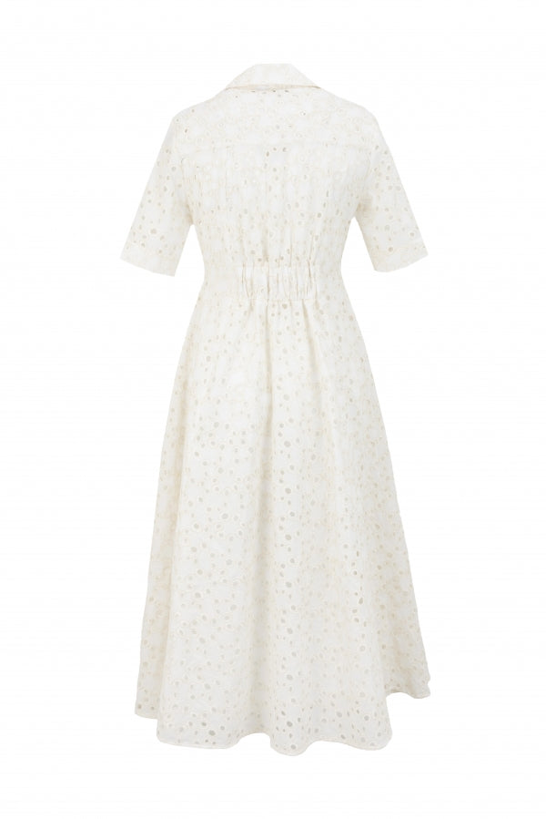 Fresco Patterned Cotton Midi Shirt Dress
