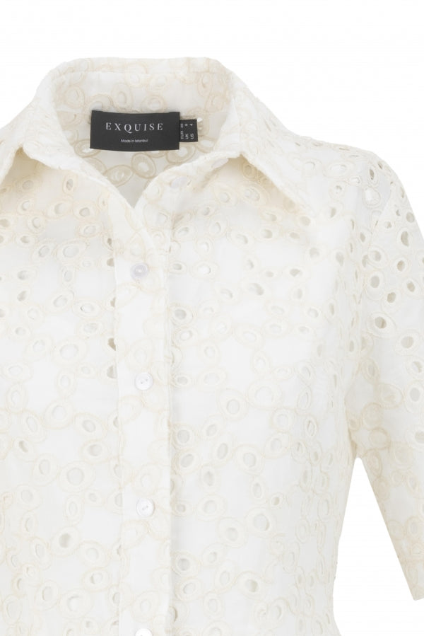Fresco Patterned Cotton Midi Shirt Dress