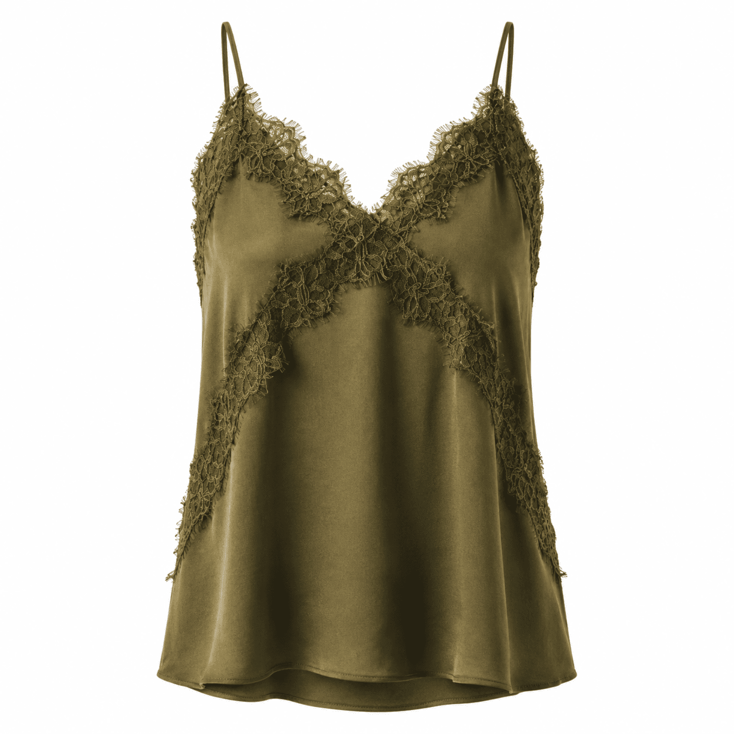 Hana V Neck Camisole Blouse - KHAKI