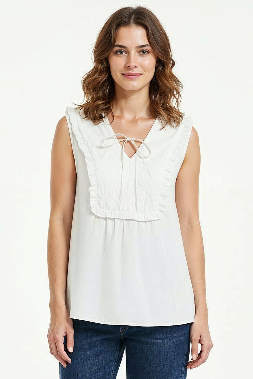 Chanler Sleveeless Lace Blouse - ECRU